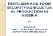 Fertilizer and Food Security: Agricultural Production in Nigeria