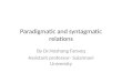 Paradigmatic vs syntagmatic relations 2