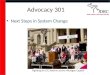 Advocacy 301: next Steps
