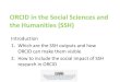 ORCID in the Social Sciences and the Humanities (SSH)