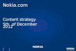 Nokia.com Content Strategy