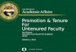 Introduction to Tenure for Untenured Faculty 2013
