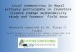 Local communities in Nepal actively participate in livestock climate change vulnerability study and farmers’ field tour