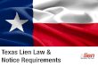 Texas Lien Law and Notice Requirements: An Overview
