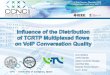 Influence of the Distribution of TCRTP Multiplexed Flows on VoIP Conversation Quality