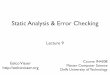 Model-Driven Software Development - Static Analysis & Error Checking