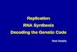 Replication RNA Synthesis Decoding the Genetic Code