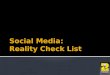 Social Media - Reality Check List