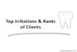 The Art of Hating the Dentist: Top Irritations and Problems of Clients in the Dental Service Industry (updated)
