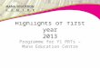 Highlights of Year 1 2013