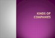 Kinds of companies