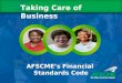Taking Care of Business: AFSCME's Financial Standards Code