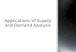 Application of Supply and Demand Analysis