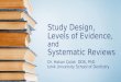 Study Design, Levels of Evidence, and Systematic Reviews