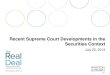 Recent Supreme Court Developments in the Securities Context