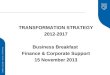 East Ayrshire Council Transformation Strategy 2012-2017 - Business Breakfast 15/11/13