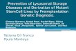 Prevention of Lysosomal Storage Diseases and Derivation of Mutant StemCell Lines by Preimplantation Genetic Diagnosis