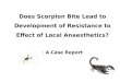 Does scorpion bite lead to resistance to action of local anaesthetic agentsby dr. minnu m. panditrao
