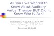 All You Ever Wanted to Know About Auditory-Verbal Therapy BUT Didn't Know Who to Ask! - Beth Walker, Kathryn Wilson