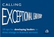 Calling Exceptional Leadership - 10 tips for developing leaders to drive change in financial services