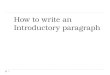 Introductory paragraphs research 2012