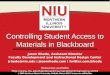 Controlling Student Access to Materials in Blackboard