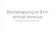 Boostrapping to $1m in annual Revenue. The slow growth option