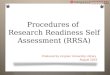 Research readiness self assessment (RRSA)