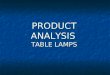 Table lamps product analysis