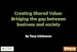 Creating shared value   bridging the gap between business and society