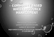 Community based water resource management