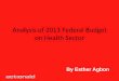 Analysis of 2013 federal budget on health