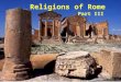 Rome  part 3 - religions