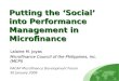 Putting the ‘Social’ into Performance Management in Microfinance