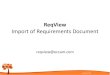 Import Requirements Document