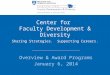 Center for Faculty Development & Diversity Overview and Awards 2014