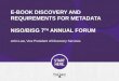 NISO/BISG Changing Standards Landscape: EBook Discovery and Requirements for Metadata