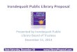Irondequoit Library Proposal Presentation for December 11, 2013