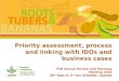 Priority assessment process and linking with IDOs and business cases
