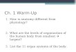 Anatomy & Physiology Lecture Notes - Ch. 1 introduction