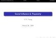 Social Influence & Popularity