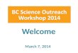 Welcome & BC Science Charter Background