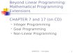 beyond linear programming: mathematical programming extensions