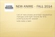 New Anime and Manga for Fall 2014 season
