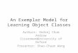 An Exemplar Model For Learning Object Classes