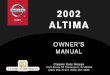 2002 ALTIMA OWNER'S MANUAL