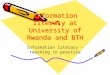 Information literacy at UR, workshop 1 2013