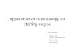 Application of solar energy for sterling engine