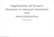 Green's theorem in classical mechanics and electrodynamics