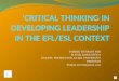 Critical thinking skills in developing leadership, Shahid Hussain Mir, Pakistan